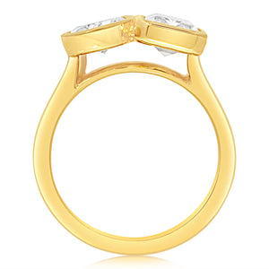 Classique Creations Pear and Emerald Toi et Moi Engagement Ring