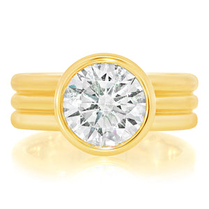 Classique Creations Triple Band Cigar Design Engagement Ring