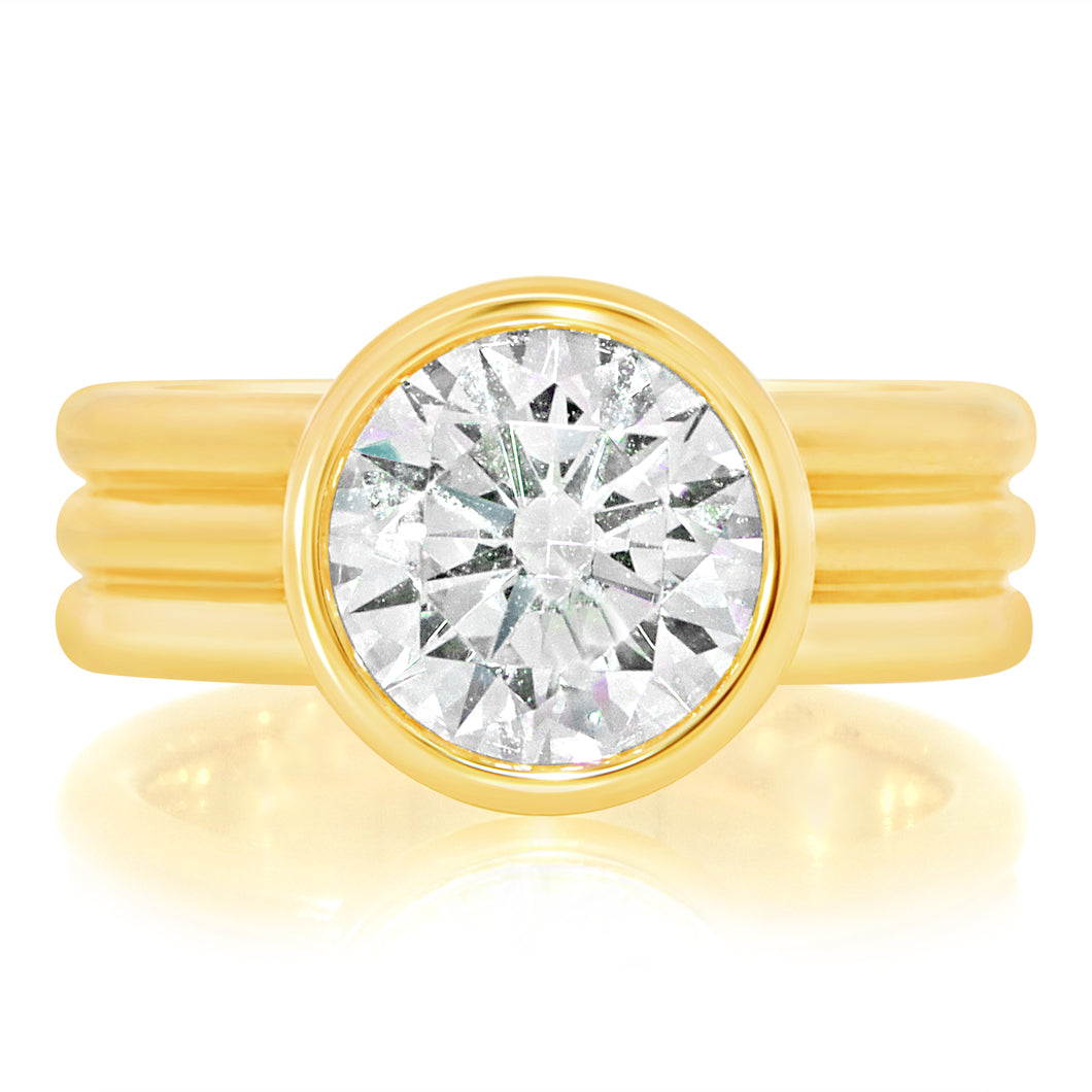 Classique Creations Triple Band Cigar Design Engagement Ring