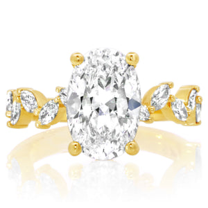 Classique Creations Marquise Zig Zag Shank Engagement Ring