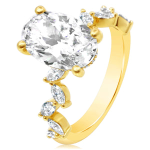 Classique Creations Marquise Zig Zag Shank Engagement Ring