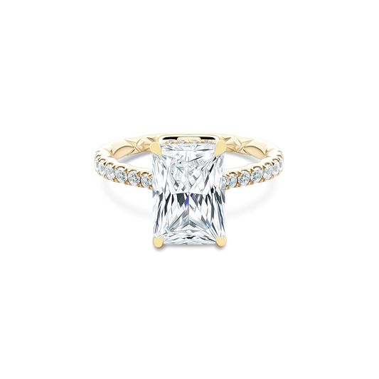 A. Jaffe Emerald Diamond Pave Engagement Ring — photo 1 of 3