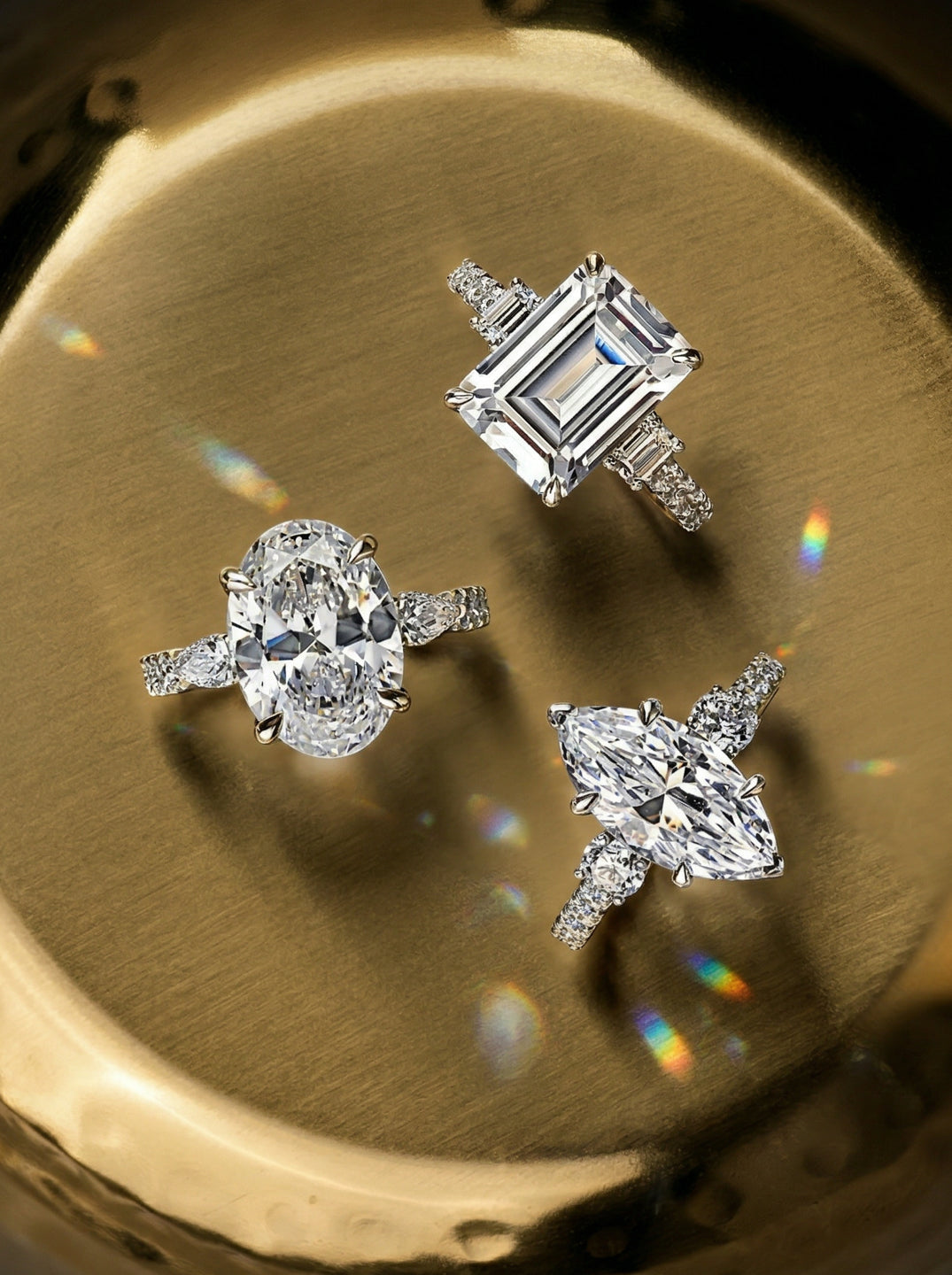 A.JAFFE emerald-cut diamond engagement rings