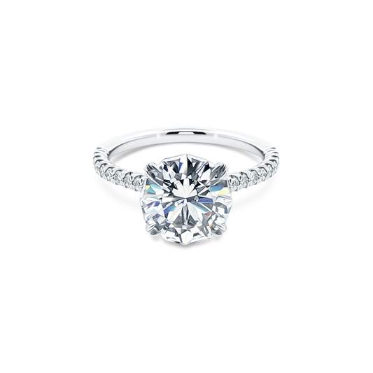Christopher Designs Round Diamond Pave Engagement Ring — photo 1 of 3