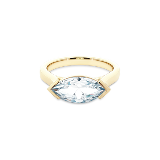 Classique Creations Marquis Half Bezel Diamond Engagement Ring — photo 1 of 3