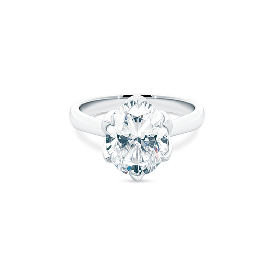 Classique Creations Oval Solitaire Diamond Engagement Ring — photo 1 of 3