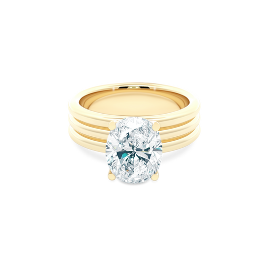 Classique Creations Oval Solitaire Diamond Engagement Ring — photo 1 of 3