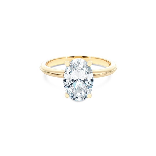 Classique Creations Oval Solitaire Diamond Engagement Ring — photo 1 of 3