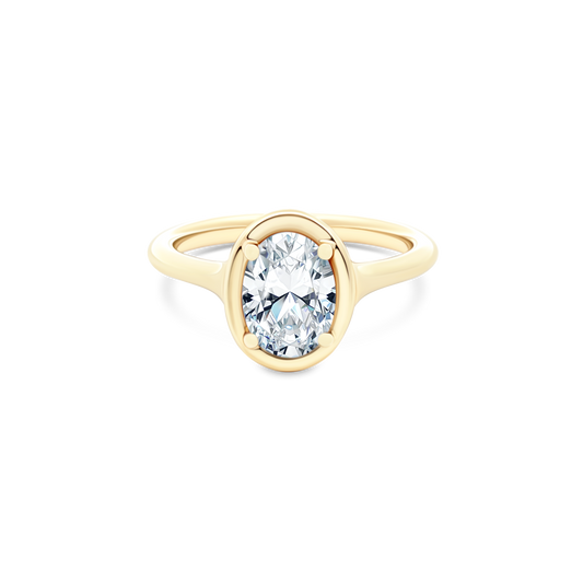 Classique Creations Oval Solitaire Diamond Engagement Ring — photo 1 of 3