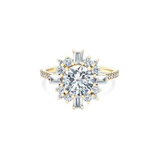 Classique Creations Round Halo Diamond Engagement Ring — photo 1 of 3