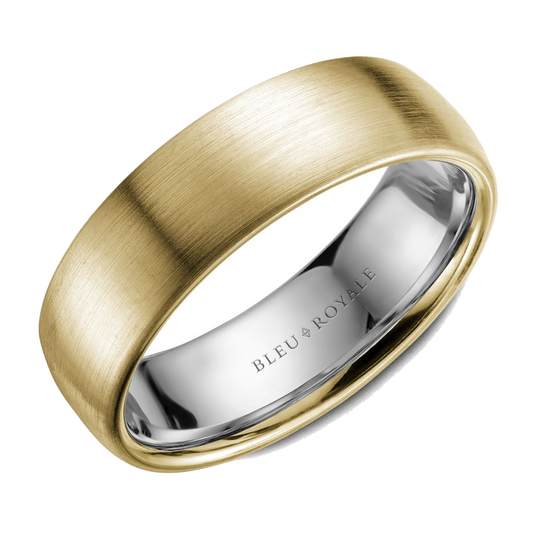 Crown Ring Bleu Royale Men's Band | 14K Gold | 6.5mm | RYL-017YW65 — photo 1 of 2