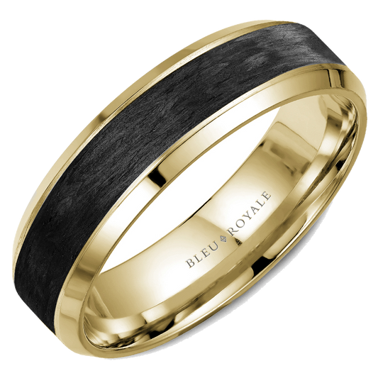 Crown Ring Bleu Royale Men's Band | 14K Gold | 6.5mm | RYL-064Y65 — photo 1 of 1