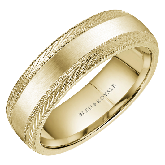 Crown Ring Bleu Royale Men's Band | 14K Gold | 6.5mm | RYL-134Y65 — photo 1 of 2