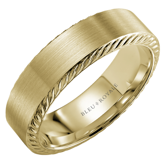 Crown Ring Bleu Royale Men's Band | 14K Gold | 6.5mm | RYL-198Y65 — photo 1 of 2