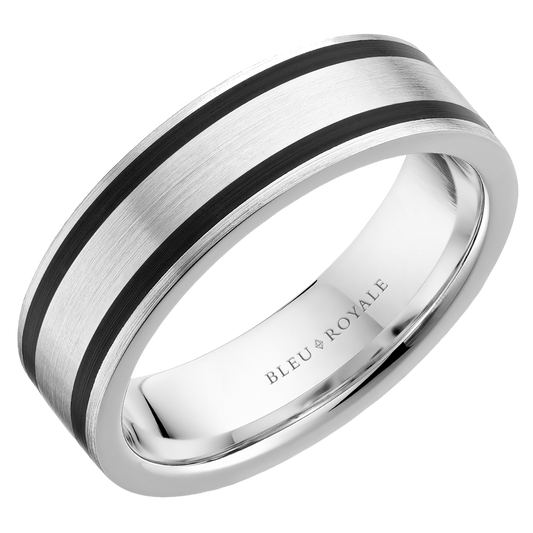 Crown Ring Bleu Royale Men's Band | 14K Gold | 6.5mm | RYL-270WB65 — photo 1 of 2