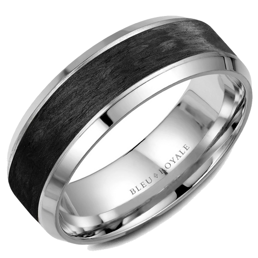 Crown Ring Bleu Royale Men's Band | 14K Gold | 7.5mm | RYL-064W75 — photo 1 of 2