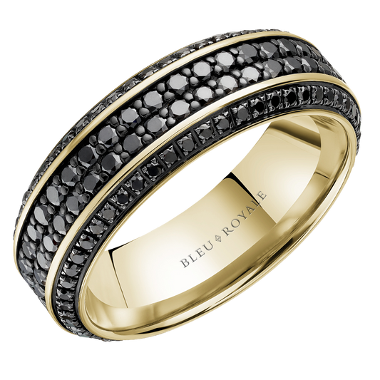 Crown Ring Bleu Royale Men's Band | 14K Gold | 7.5mm | RYL-236YBD75 — photo 1 of 1