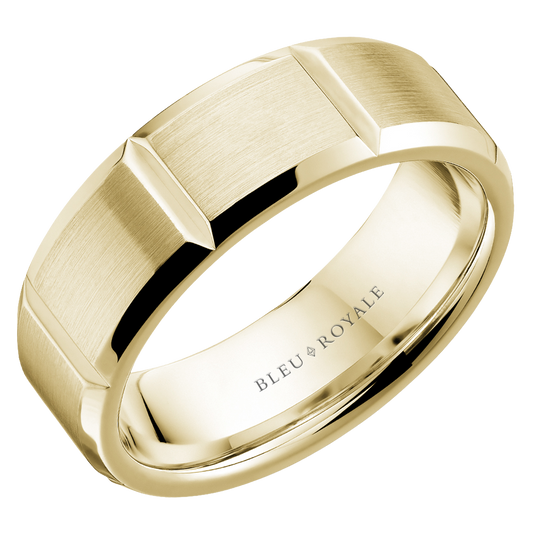 Crown Ring Bleu Royale Men's Band | 14K Gold | 7.5mm | RYL-279Y75 — photo 1 of 1