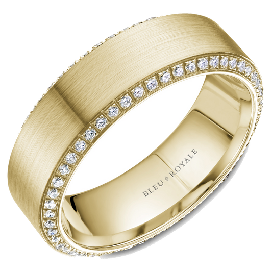 Crown Ring Bleu Royale Men's Band | 14K Gold | 7mm | RYL-067YD7 — photo 1 of 4