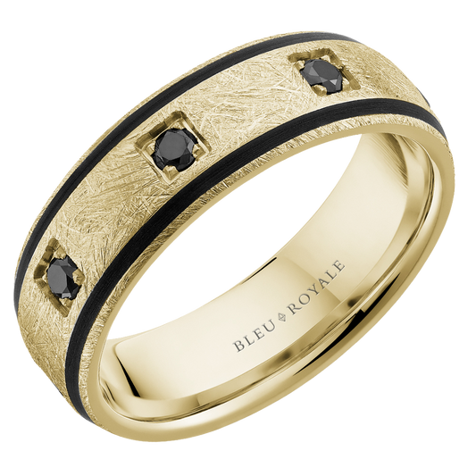 Crown Ring Bleu Royale Men's Band | 14K Gold | 7mm | RYL-266YBBD7 — photo 1 of 2