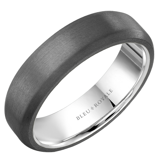 Crown Ring Bleu Royale Men's Band | 14K Gold & Tantalum | 6mm | RYL-127TW6 — photo 1 of 2