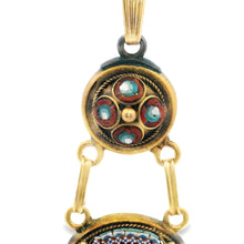Estate piece: 14k yellow gold enamel necklace. 
Necklace measures 1...
