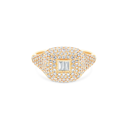.48ct 14k Yellow Gold Pavé Diamond Pinky Ring, SKU 130-2083