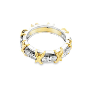 Estate piece: 18k yellow gold and platinum diamond band from Tiffan...