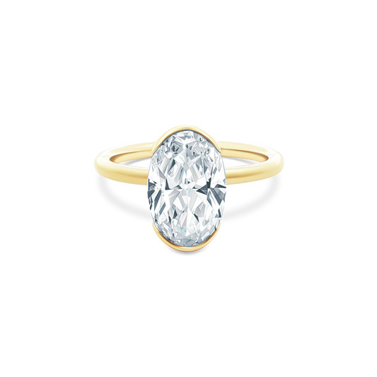 Fana Half Bezel Oval Diamond Engagement Ring — photo 1 of 3