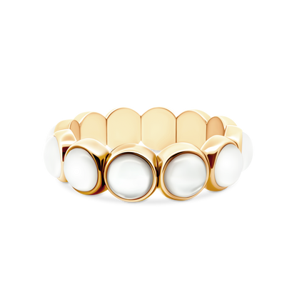 Gold-Tone and White Crystal Stretch Bracelet, SKU 610-460