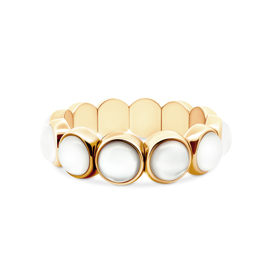 Gold-Tone and White Crystal Stretch Bracelet, SKU 610-460