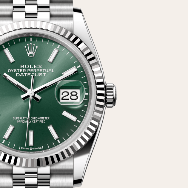 Rolex Datejust in White Rolesor - combination of Oystersteel and white gold, M126234-0051 - H.L. Gross Jewelers