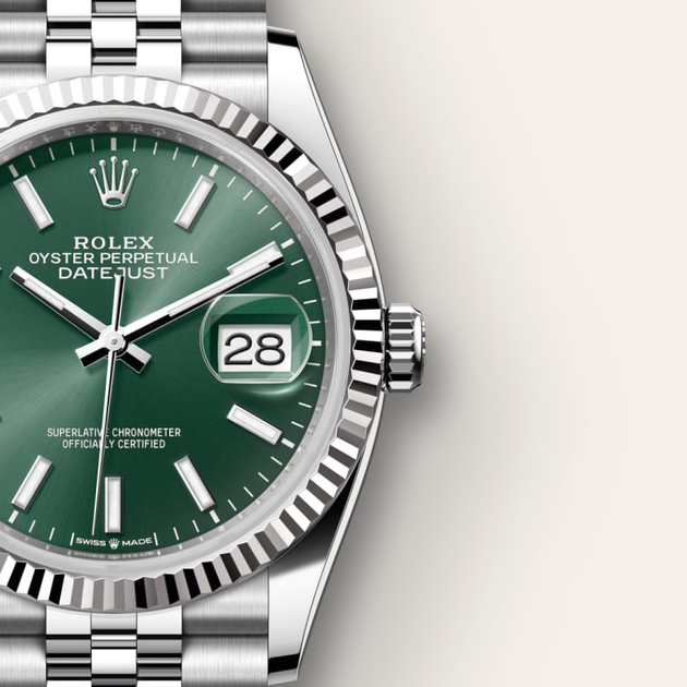Rolex Datejust in White Rolesor - combination of Oystersteel and white gold, M126234-0051 - H.L. Gross Jewelers