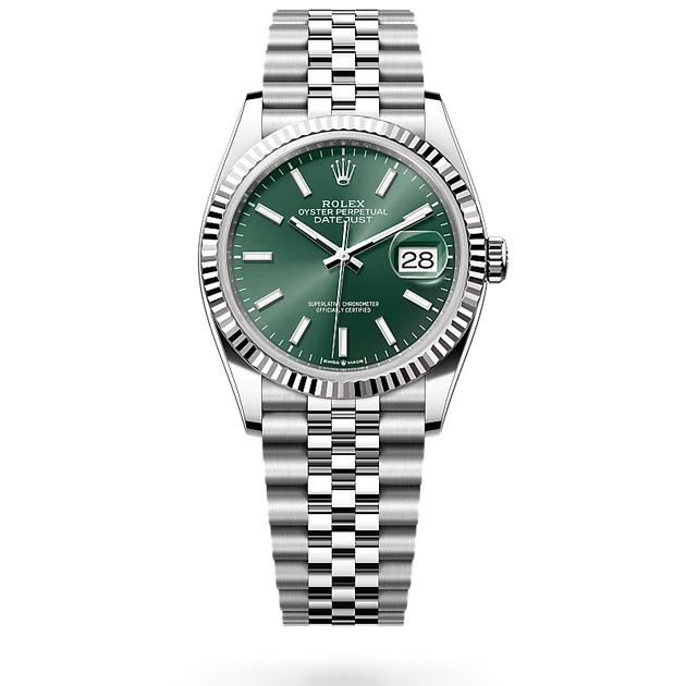 Rolex Datejust in White Rolesor - combination of Oystersteel and white gold, M126234-0051 - H.L. Gross Jewelers