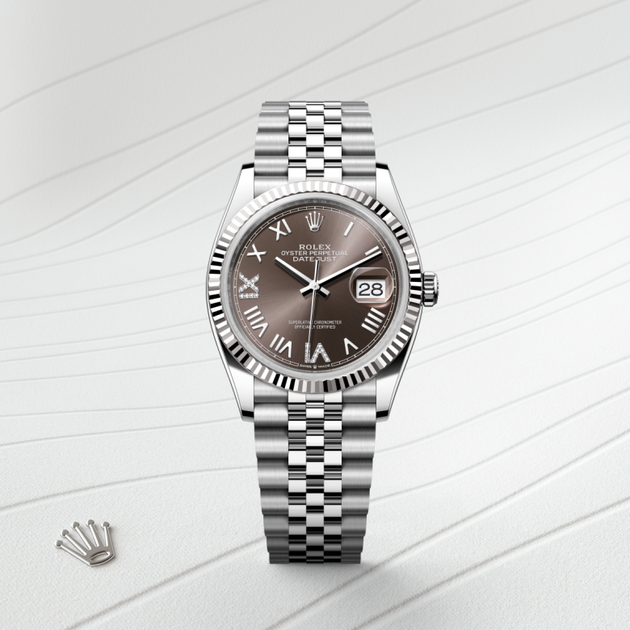 Rolex Datejust in White Rolesor - combination of Oystersteel and white gold, M126234-0071 - H.L. Gross Jewelers