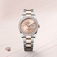 Oyster, 36 mm, Oystersteel, Everose gold and diamonds