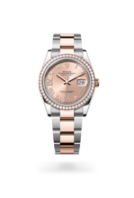 Oyster, 36 mm, Oystersteel, Everose gold and diamonds