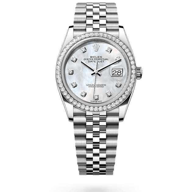 Rolex Datejust in White Rolesor - combination of Oystersteel and white gold, M126284RBR-0011 - H.L. Gross Jewelers