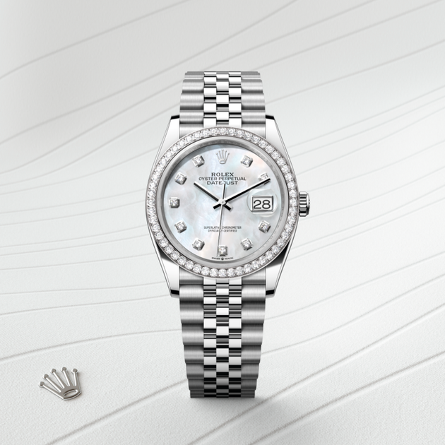 Rolex Datejust in White Rolesor - combination of Oystersteel and white gold, M126284RBR-0011 - H.L. Gross Jewelers