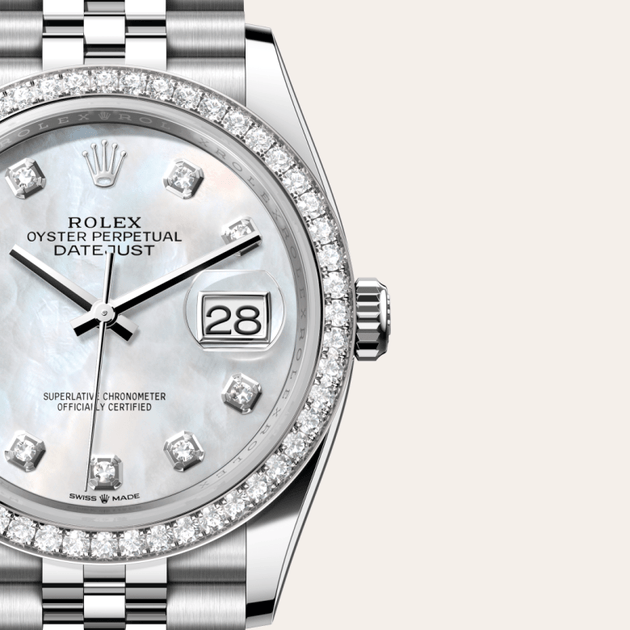 Rolex Datejust in White Rolesor - combination of Oystersteel and white gold, M126284RBR-0011 - H.L. Gross Jewelers