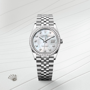 Rolex Datejust in White Rolesor - combination of Oystersteel and white gold, M126284RBR-0011 - H.L. Gross Jewelers