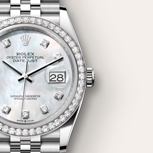 Rolex Datejust in White Rolesor - combination of Oystersteel and white gold, M126284RBR-0011 - H.L. Gross Jewelers