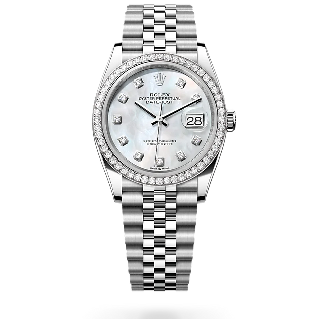 Rolex Datejust in White Rolesor - combination of Oystersteel and white gold, M126284RBR-0011 - H.L. Gross Jewelers