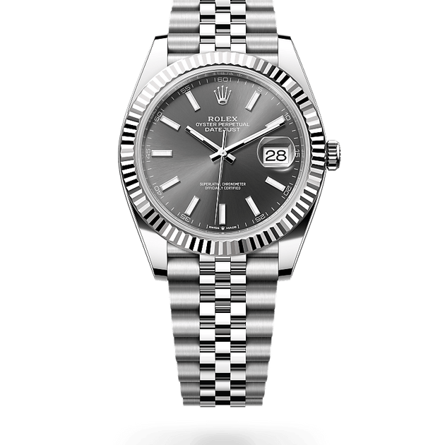 Rolex Datejust in White Rolesor - combination of Oystersteel and white gold, M126334-0014 - H.L. Gross Jewelers