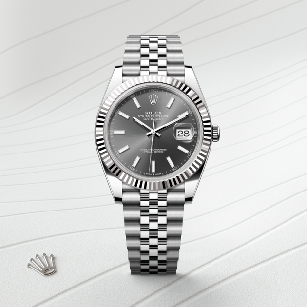 Rolex Datejust in White Rolesor - combination of Oystersteel and white gold, M126334-0014 - H.L. Gross Jewelers