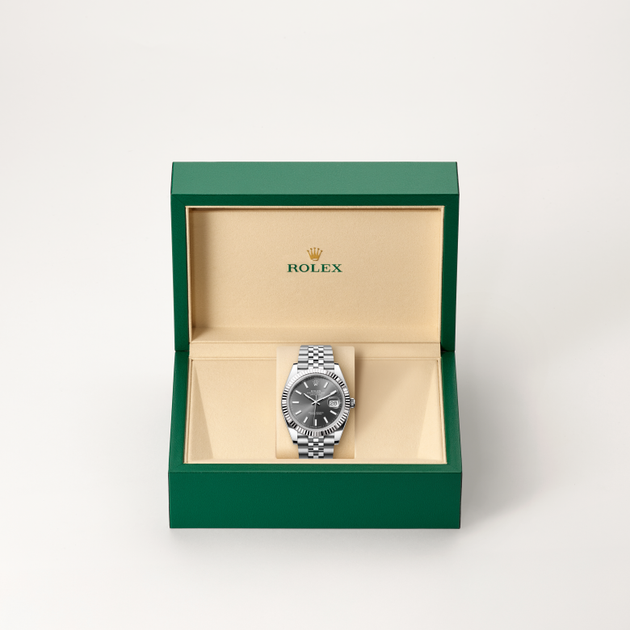 Rolex Datejust in White Rolesor - combination of Oystersteel and white gold, M126334-0014 - H.L. Gross Jewelers