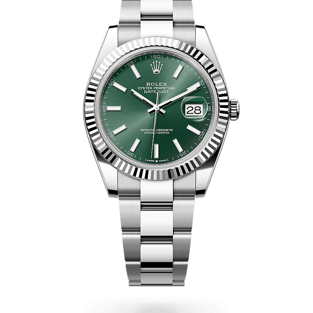Rolex Datejust in White Rolesor - combination of Oystersteel and white gold, M126334-0027 - H.L. Gross Jewelers