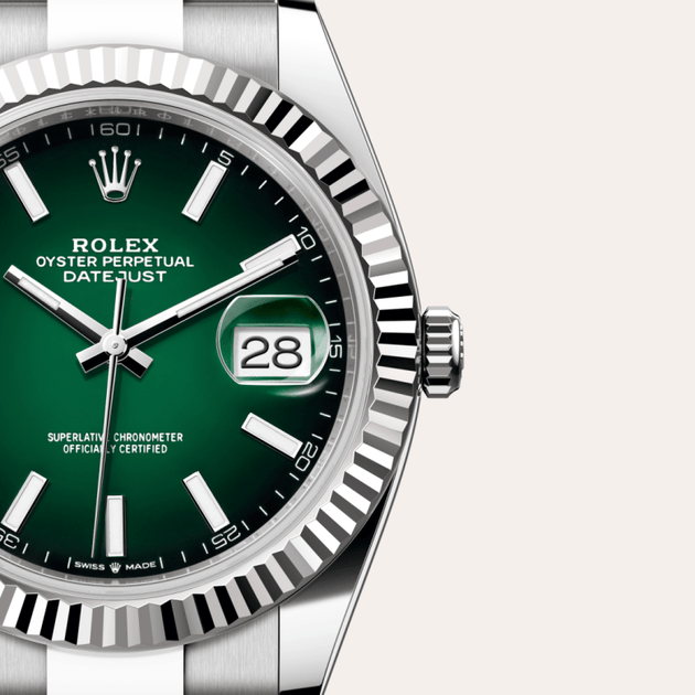 Rolex Datejust in White Rolesor - combination of Oystersteel and white gold, M126334-0033 - H.L. Gross Jewelers
