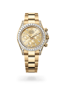 Rolex Cosmograph Daytona in 18 ct yellow gold with lugs set with diamonds, m126598tbr-0001 - H.L. Gross Jewelers