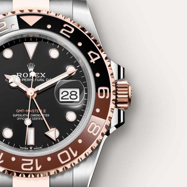 126711chnr Gmt Master Stahl Rose Rolex GMT Master II 'Root Beer